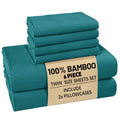 4/6pc Bamboo Bed Sheet Set, Cooling Soft 16" Deep Pocket Bedding for Queen Beds, Ideal for Hot Sleepers
