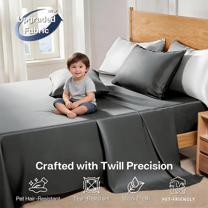 4/6pc Bamboo Bed Sheet Set, Cooling Soft 16" Deep Pocket Bedding for Queen Beds, Ideal for Hot Sleepers