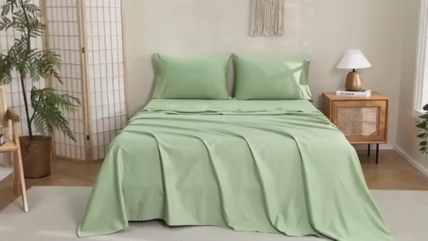 4/6pc Bamboo Bed Sheet Set, Cooling Soft 16" Deep Pocket Bedding for Queen Beds, Ideal for Hot Sleepers